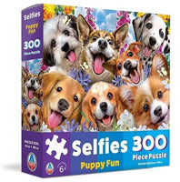 Arrow Puzzles - Selfies -  Puppy Fun by Howard Robinson 300 Piece Jigsaw Puzzle Large Piece