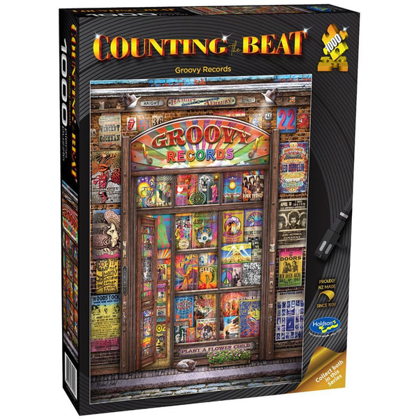 Holdson - Counting The Beat - Groovy Record by Michael Fishel Jigsaw Puzzle (1000 Pieces)