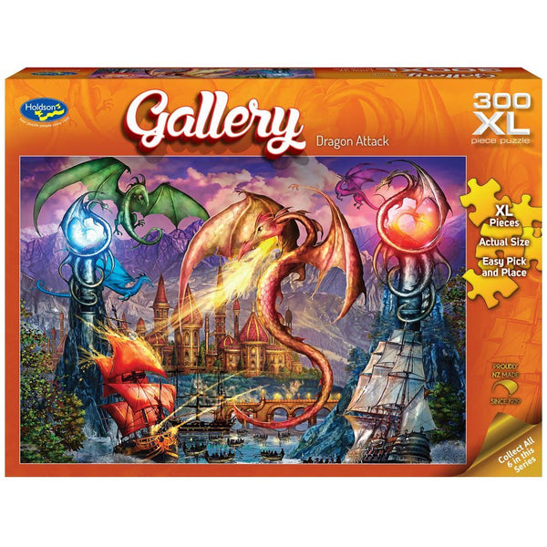 Holdson - Gallery 7 Dragon Attack Large Piece Jigsaw Puzzle (300 Pieces)