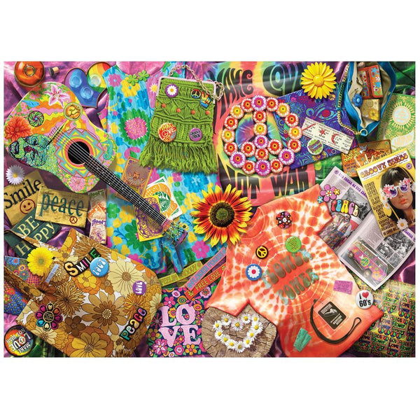 Holdson - Treats N Treasures 3 1960s Flower Power by Andrew Farley Jigsaw Puzzle (1000 Pieces)