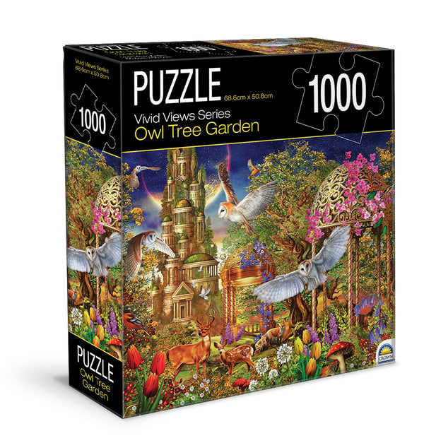 Crown - Vivid Views Series - Owl Tree Garden by Ciro Marchetti Jigsaw Puzzle (1000 pieces)