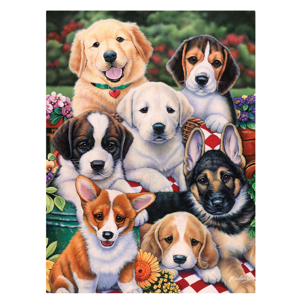 Crown - Radiant Series - Garden Puppies Jigsaw Puzzle (1000 pieces)