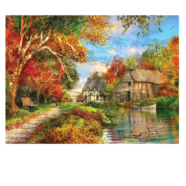 Crown - Picturesque Series - Autumn Barn Jigsaw Puzzle (1000 pieces)