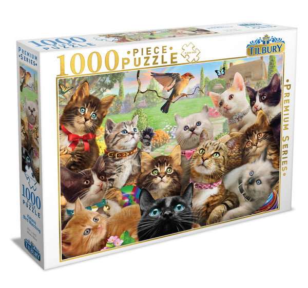 Tilbury - Kittens Bird Watching Jigsaw Puzzle by Adrian Chesterman (1000 pieces)
