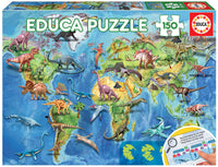 Educa - World Map Dinosaur Jigsaw Puzzle (150 Pieces)