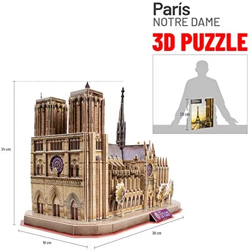 Cubic Fun - National Geographic 3D Puzzle - Notre Dame De Paris (France) Jigsaw Puzzle (128 Pieces)