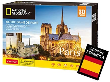 Cubic Fun - National Geographic 3D Puzzle - Notre Dame De Paris (France) Jigsaw Puzzle (128 Pieces)