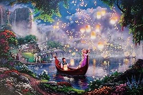 Thomas Kinkade Fantasia Lady & The Tramp Winnie The Pooh Tangled Disney Dreams Collection 4 In 1 Jigsaw Puzzle Set 500 Pieces