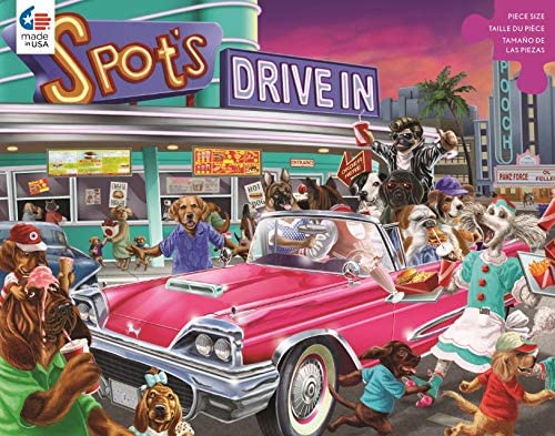 Ceaco Paws & Claws - Spot's Drive-in Puzzle - 300 Pieces