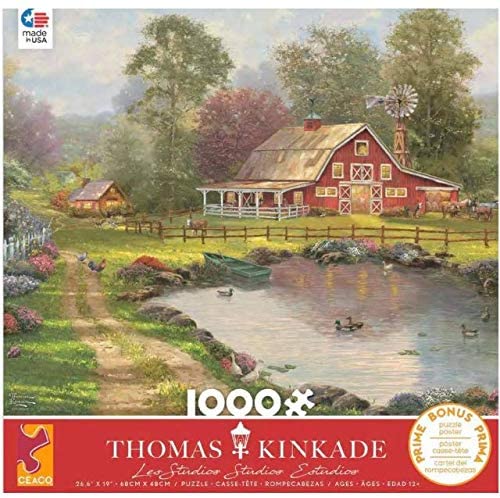 Ceaco - Red Barn Retreat by Thomas Kinkade Jigsaw Puzzle (1000 Pieces)