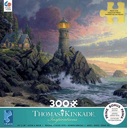 Ceaco - Inspirations Collection - Rock of Salvation by Thomas Kinkade Jigsaw Puzzle (300 Pieces)