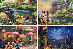  THOMAS KINKADE FANTASIA LADY & THE TRAMP WINNIE THE POOH  TANGLED DISNEY DREAMS COLLECTION 4 IN 1 JIGSAW PUZZLE SET 500 pieces : Toys  & Games