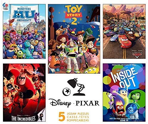 Ceaco Disney Pixar 5-in-1 Multipack Puzzles Includes (2) 300 Piece (2) 550 Piece (1) 750 Piece Puzzle