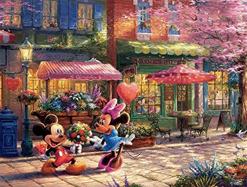 Ceaco The Disney Collection - Mickey & Minnie Sweetheart Cafe Puzzle by Thomas Kinkade (750 Piece)