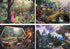 Ceaco Thomas Kinkade - The Disney Collection 4 in 1 Multi-Pack 500 Pieces Each Puzzle (Sleeping Beauty, Mickey & Minnie Mouse, Snow White & Seven Dwarfs and Cinderella)