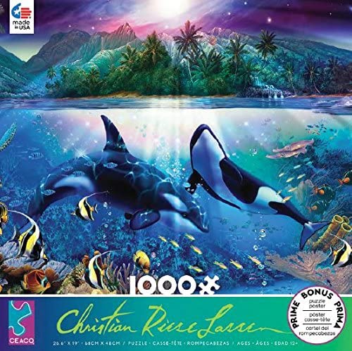 Ceaco Christian Riese Lassen - Harmonious Orcas II Puzzle - 1000 Piece