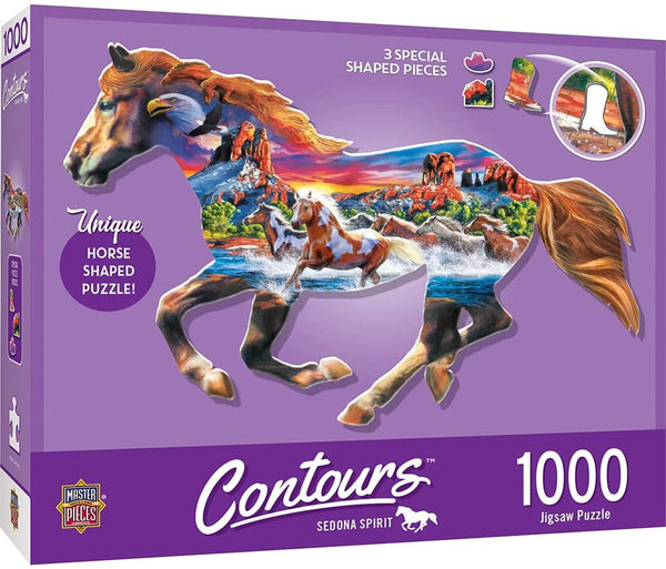 Masterpieces - Contours Shaped Running Horse Shape Jigsaw Puzzle (1000 Pieces)