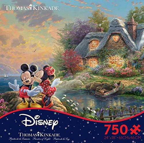 Ceaco Mickey and Minnie Mouse Thomas Kinkade Disney Jigsaw Puzzle - 750 Pieces