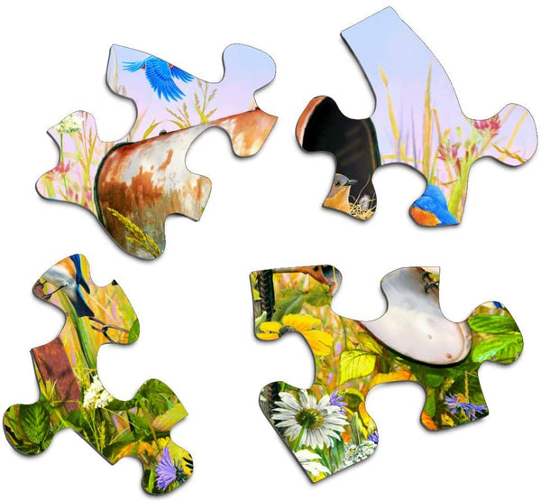 Springbok Puzzles - Blue Birds- 500 Piece Jigsaw Puzzle - Large 23.5