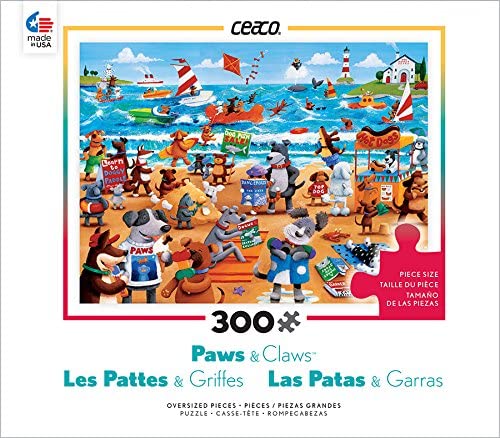 Ceaco Paws & Claws - Dogs Beach 300 Piece Puzzle