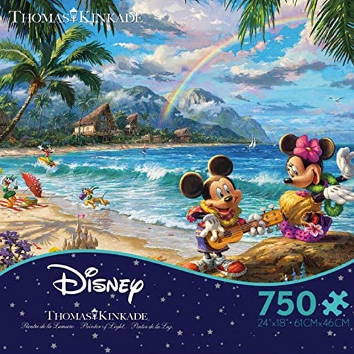 Ceaco Thomas Kinkade - The Disney Collection - Mickey and Minnie in Hawaii Puzzle - 750 Pieces