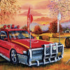 Blue Opal - Red Ute In The Bush 1000 pieces Jigsaw Puzzle by Jenny Sanders