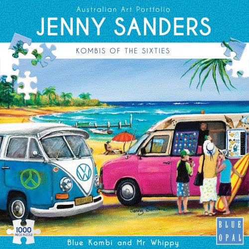 Blue Opal - Blue Kombi And Mr Whippy 1000 pieces Jigsaw Puzzle by Jenny Sanders