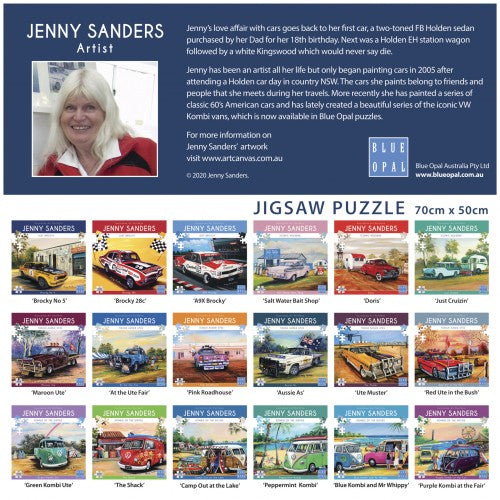 Blue Opal - Purple Kombi At The Fair 1000 pieces Jigsaw Puzzle by Jenny Sanders