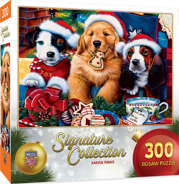 Masterpieces - Signature Collection Christmas Santa Paws Jigsaw Puzzle (300 pieces)