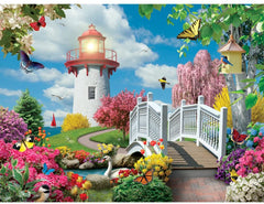 Bits and Pieces - 300 Large Piece Jigsaw Puzzle - Spring Light - Flowers, Birds, Animals Jigsaw by Artist Alan Giana