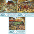 Bits and Pieces - Value Set of Three (3) 300 Piece Jigsaw Puzzles for Adults - Each Puzzle Measures 18&quot; X 24&quot; - 300 pc The Old Mill Pond, General Store, Home to Lambertville Jigsaws by Artist Ruane Manning