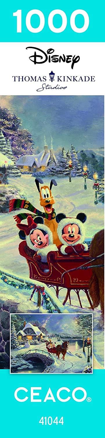 Ceaco - Mickey & Minnie Sleigh Ride by Thomas Kinkade Jigsaw Puzzle (1000 Pieces)