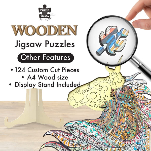 Puzzle Master - Horse Wooden Jigsaw Puzzle (124 Pieces)
