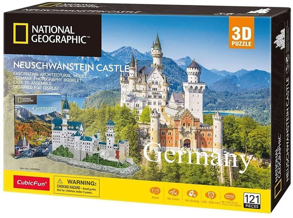 Cubic Fun - National Geographic 3D Puzzle - Neuschwanstein Castle (Germany) Jigsaw Puzzle (121 Pieces)