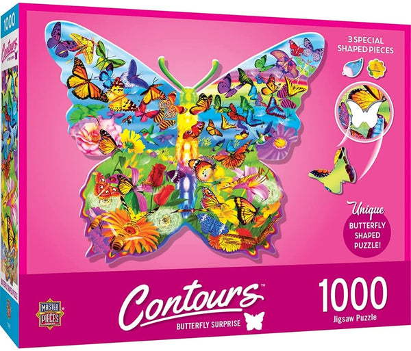Masterpieces - Contours Shaped Butterfly Shape Jigsaw Puzzle (1000 Pieces)