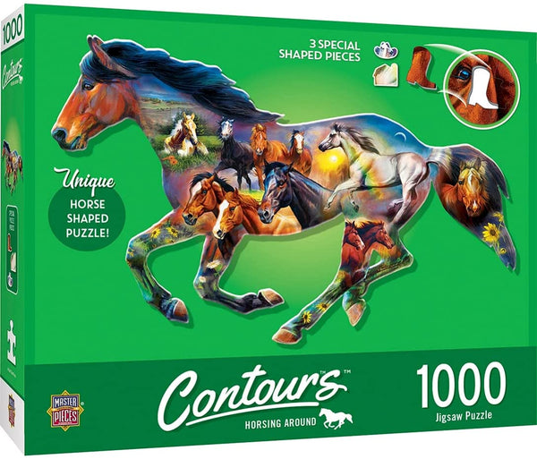Masterpieces - Contours Shaped Wild Horse Shape Jigsaw Puzzle (1000 Pieces)