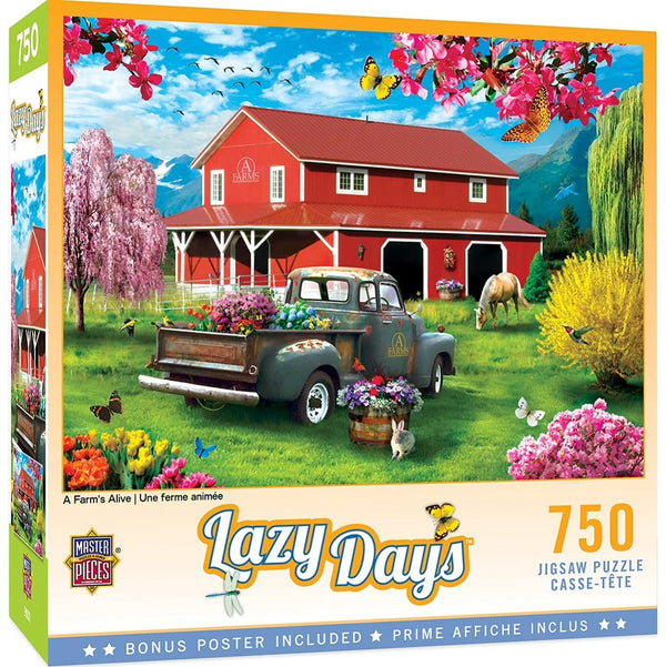 Masterpieces - Lazy Days A Farm's Alive Jigsaw Puzzle (750 Pieces)