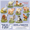Bits and Pieces - Baby Farm Animals Mini 750 Shaped Puzzles by Artist Jack Williams
