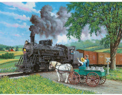 Bits and Pieces - Horse Crossing 300 Piece Jigsaw Puzzles - 18" x 24" by Artist John Sloane
