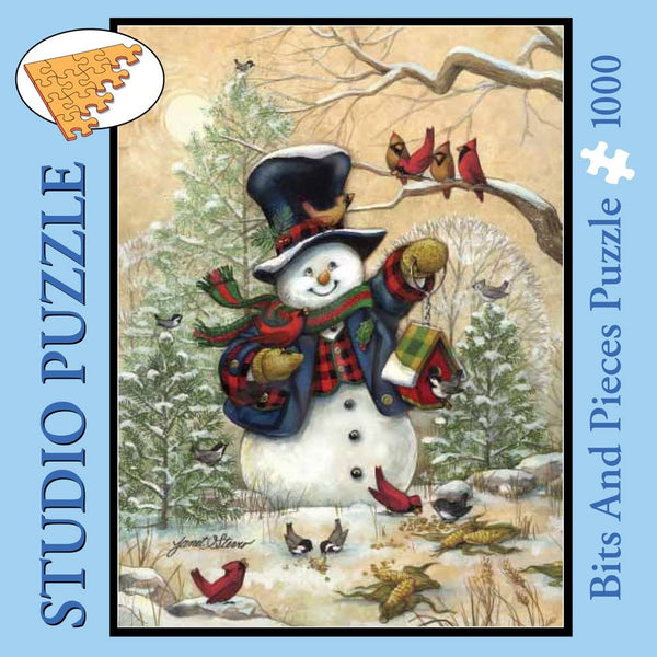 Bits and Pieces - 1000 Piece Jigsaw Puzzle - Winter Friends, Snowman - by Artist Janet Stever
