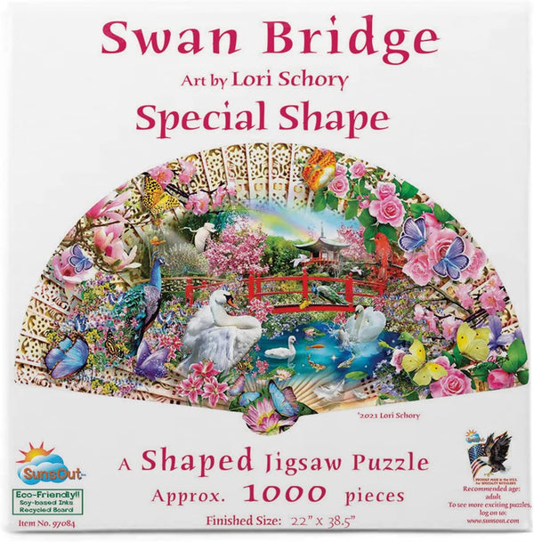 Sunsout - Swan Bridge Shaped Jigsaw Puzzle (1000 Pieces)