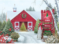 Bits and Pieces - 1000 Piece Jigsaw Puzzle - Christmas Tree Farm - Winter Holiday Snow by Artist Alan Giana
