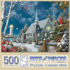 Bits and Pieces - 500 Piece Jigsaw Puzzle - Guiding Lights - Winter at Night by Artist Alan Giana