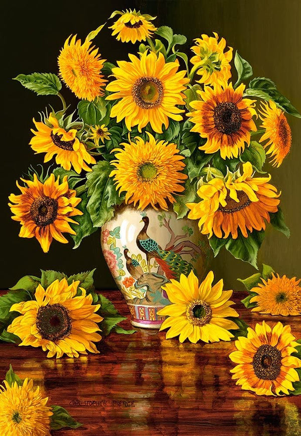 Castorland - Sunflowers in a Peacock Vase Jigsaw Puzzle (1000 Pieces)