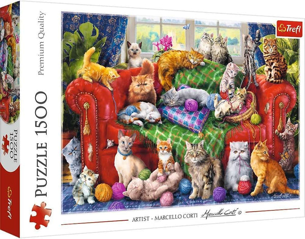 Trefl - Kittens On The Sofa Jigsaw Puzzle (1500 Pieces)