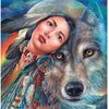 Bits and Pieces - 1000 Piece Jigsaw Puzzle - Dream of the Wolf Maiden Native American Wolf - by Artist Gloria West