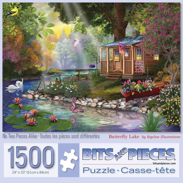 Bits and Pieces - Butterfly Lake by Bigelow Illustration Jigsaw Puzzle (1500 Pieces)