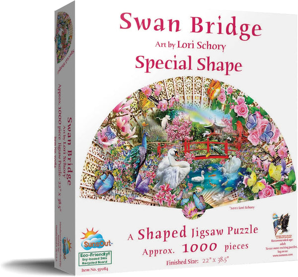 Sunsout - Swan Bridge Shaped Jigsaw Puzzle (1000 Pieces)