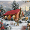 Bits and Pieces - 300 Large Piece Puzzle - New Friends - Snowy Winter Scene by Artist Alan Giana