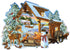 Bits and Pieces - 750 Piece Shaped Jigsaw Puzzle for Adults - Winter Cabin - 750 pc Snowman Forest Animals Jigsaw by Artist Cory Carlson